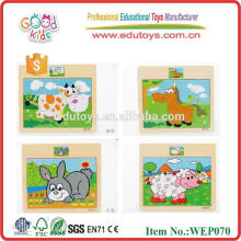 OEM 12 Pieces Mini Cut Animal Puzzle Wooden Jigsaw Puzzle